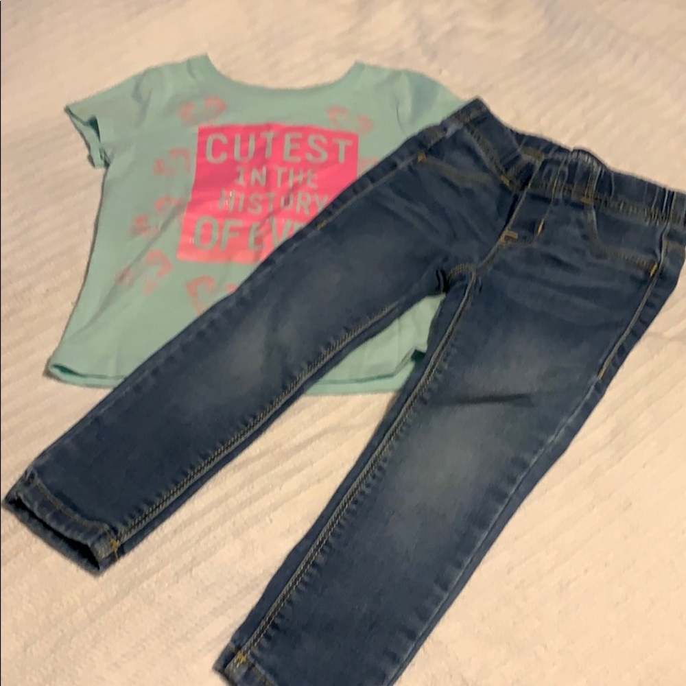 Girls size 3T shirt and Jegging